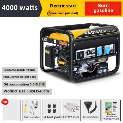 Gasoline generator 220V household small single three-phase 380 volts dual voltage 5KW6/8/10 kW frequency conversion outdoor