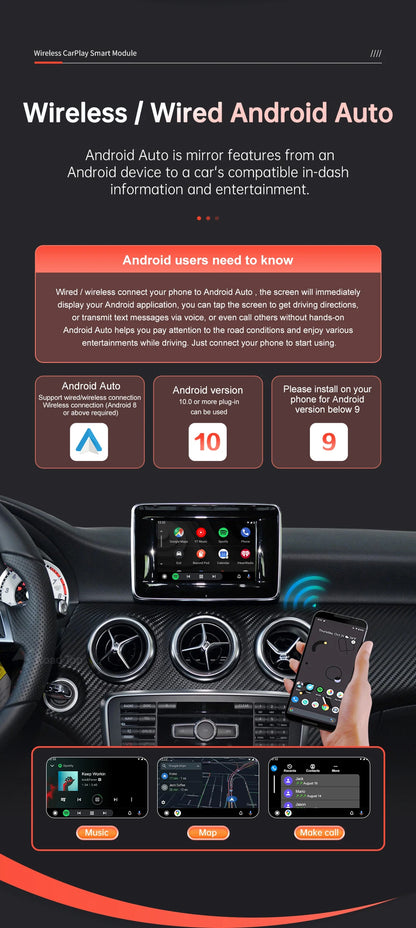 Road Top Wireless CarPlay For Mercedes Benz A B Class W176 W246 CLA GLA 2013-2015, with Android Auto AirPlay Car Play Functions