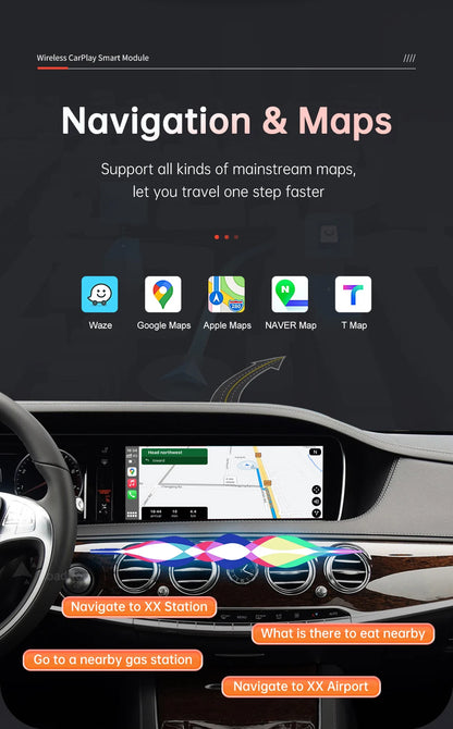 Wireless CarPlay for Mercedes Benz S-Class W222 W217 2014-2018 with Android Auto Mirror Link AirPlay Car Play Functions