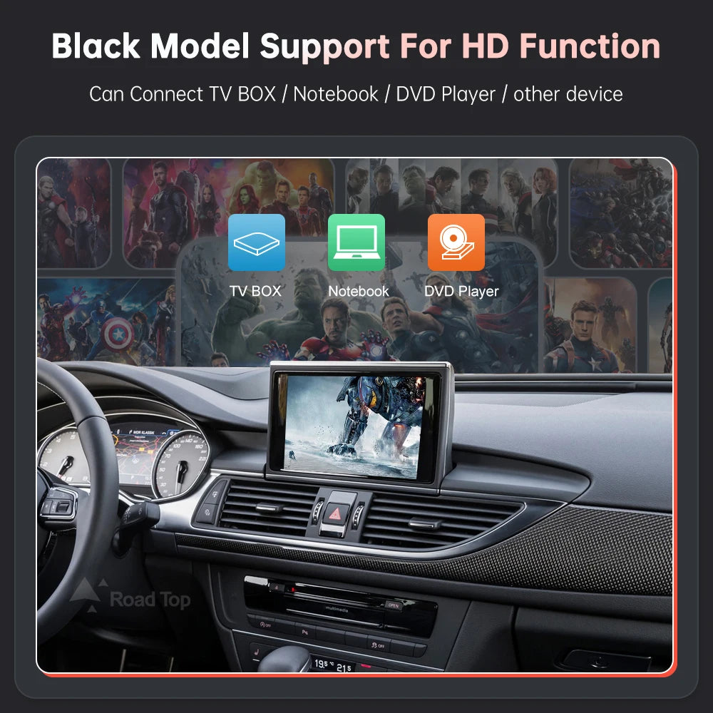 Road Top Wireless CarPlay for Audi A6 A7 2012-2018,with Android Auto Mirror Link AirPlay Bluetooth Rear Camera GPS Navigation