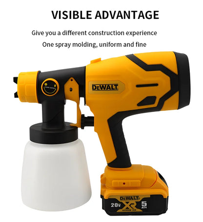 Pistol electric de vopsea cu pulverizare DEWALT 800ML Pulverizator de vopsea fără fir Pulverizator electric de vopsea Unelte electrice pentru vopsit pentru baterie de 18V