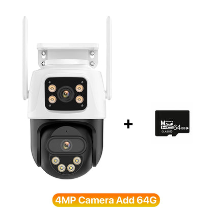 Caméra WIFI 9MP 5K Zoom 8X Trois objectifs Caméra de sécurité WiFi 4MP Caméra IP Vision nocturne couleur Caméra de surveillance à suivi automatique Ai ICSee