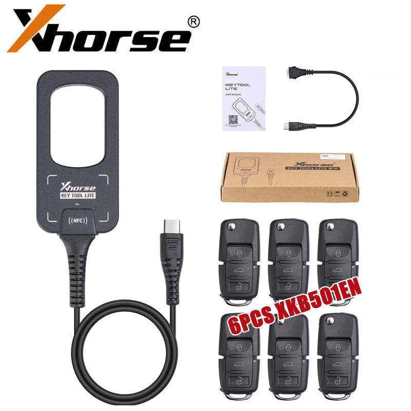 Xhorse VVDI Bee Key Tool Lite Key Generator Remote Programmer with 6PCS XKB501EN Remote Keys On Android Phone English Version