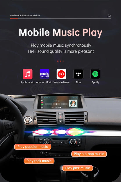 Wireless CarPlay pentru sistemul BMW CIC Seria 1 E81 E82 E87 E88 2008-2012 cu Android Auto Mirror Link AirPlay Car Play navigație