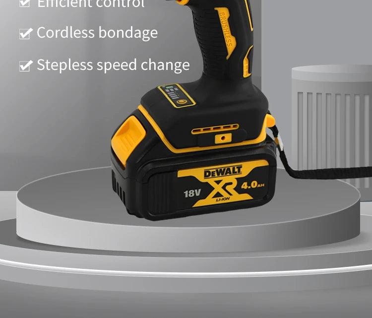 DEWALT DCF921 20V Cheie cu impact fără perii 1/2 inch Burghiu electric fără fir Uneltă electrică multifuncțională cu viteză variabilă