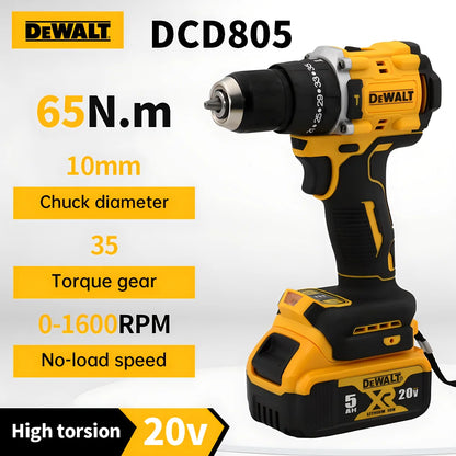 DEWALT DCD805 Unealta electrica fara perii Burghiu electric reincarcabila 20V 10mm Surubelnita fara baterie Cheie cu impact Instrument de gaurit compact