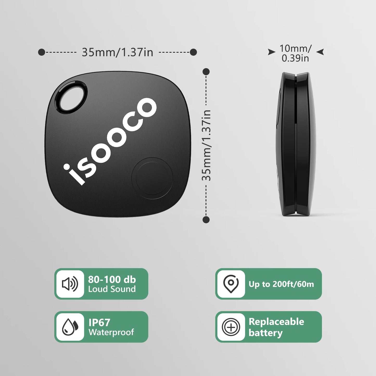 1/2/3/4pcs isooco Mini localizator GPS Portofel anti-pierdere Breloc Smart Tag Bluetooth Tracker Căutare chei de mașină Utilizați Găsește-mi (doar IOS)