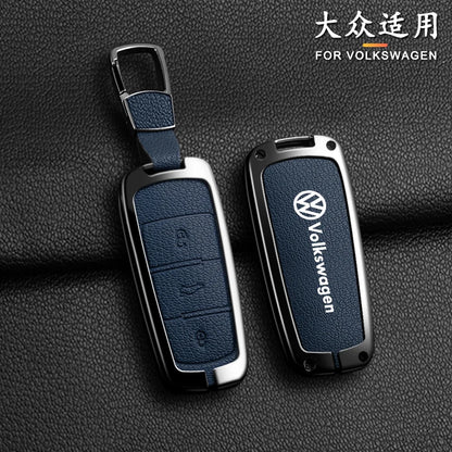 Leather Car Zinc Alloy  Key Case Cover Remote Shell For Volkswagen VW Passat  3C CC B6 B7 B7L R36 Maogotan B5 Keychain Accessory