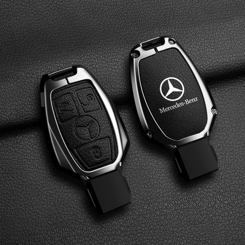 Leather Car Key Case Cover Holder Protector For Mercedes Benz A B C E Class GLS GLA GLK GLC CLS CLA AMG W204 W205 W212 W463 W176