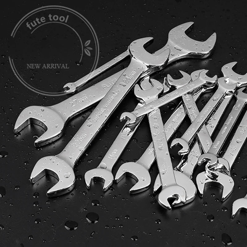 FUTE Ratcheting Combination Wrench Set 6-32 6-27 6-24 Metric Flex Head CRV Spanner Bag Gear Spanner Set Car Key Repair Tool