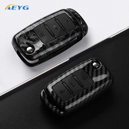 ABS Carbon Fiber Car Key Case Cover For VW Volkswagen Polo Tiguan Passat B5 B6 B7 Golf 4 5 6 MK6 Jetta Lavida For Skoda Octavia