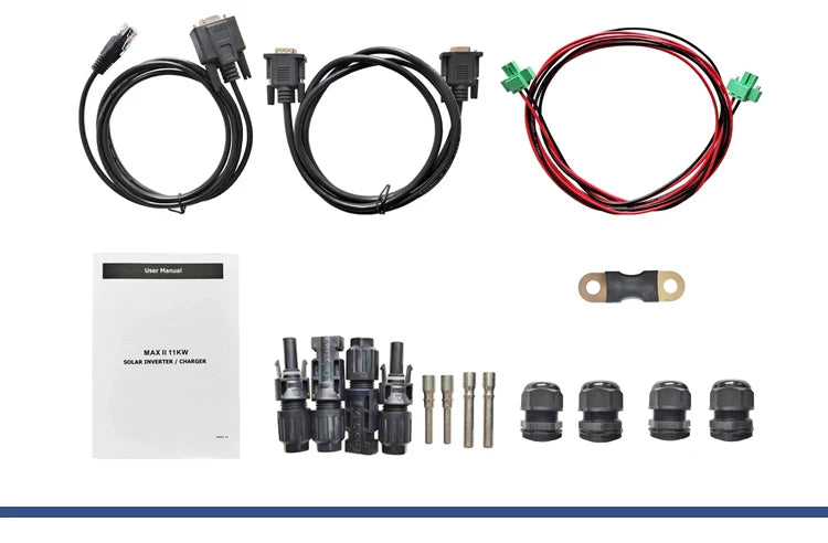 Onduleur solaire hybride à double entrée MPPT PV 11 kW 48 V CC 230 V CA à onde sinusoïdale pure Contrôleur de charge 150 A intégré Jusqu'à 6 unités en parallèle