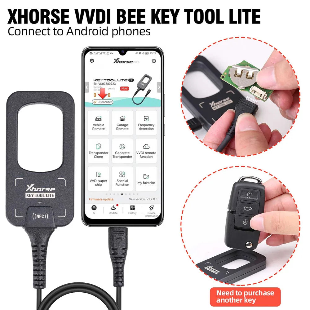 Xhorse VVDI Bee MINI Key Tool Lite Support Android with Type C