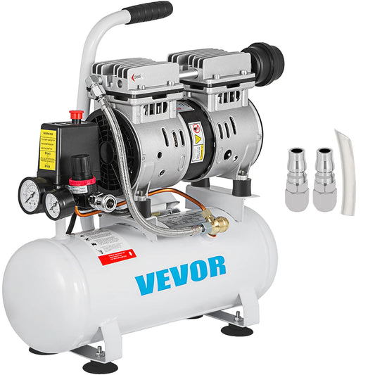 VEVOR Air Compressor 2Gal Ultra Quiet Oil-free Air Compressor 9L Tank Silent Air Compressor 550W Low noise w/ Pure Copper Motor