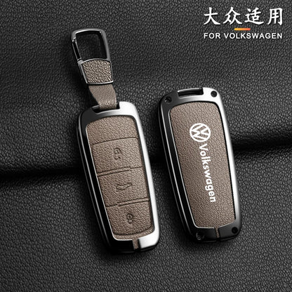 Leather Car Zinc Alloy  Key Case Cover Remote Shell For Volkswagen VW Passat  3C CC B6 B7 B7L R36 Maogotan B5 Keychain Accessory