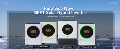 Invertor hibrid solar cu intrare 2 MPPT Max.11KW 48V 150A Încărcător PV WIFI încorporat Ieșire unde sinusoidală pură Suport paralel 230 VCA