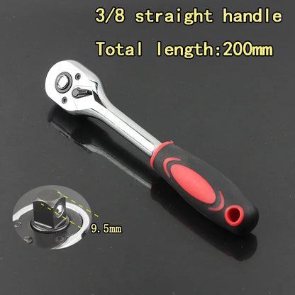 High Torque 72 Teeth Swivel Ratchet Wrench - 1/4", 3/8", 1/2" Drive Steel Socket Wrench with Quick Release