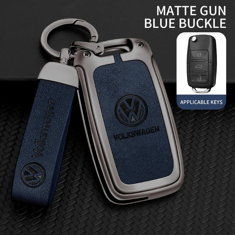 Leather Car Remote Key Case Protector Cover For Volkswagen VW Polo Tiguan Golf Jetta Beetle Eos Scirocco Up Transporter Sharan