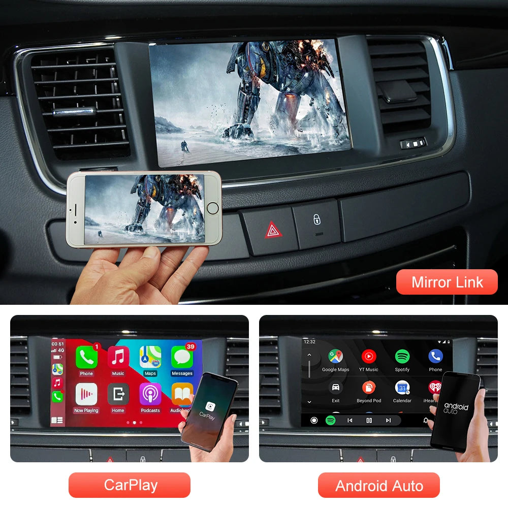 Wireless CarPlay pentru Peugeot 508 2008 408 2014-2016 Ecran 7“ cu Android Auto Mirror Link Accesoriu AirPlay Car Play