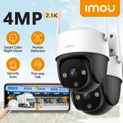 IMOU Lot de 2 caméras d'extérieur IP66 Cruiser SE+ 4 MP Wi-Fi Vision nocturne couleur intelligente Couverture 360 ​​° Suivi automatique intelligent