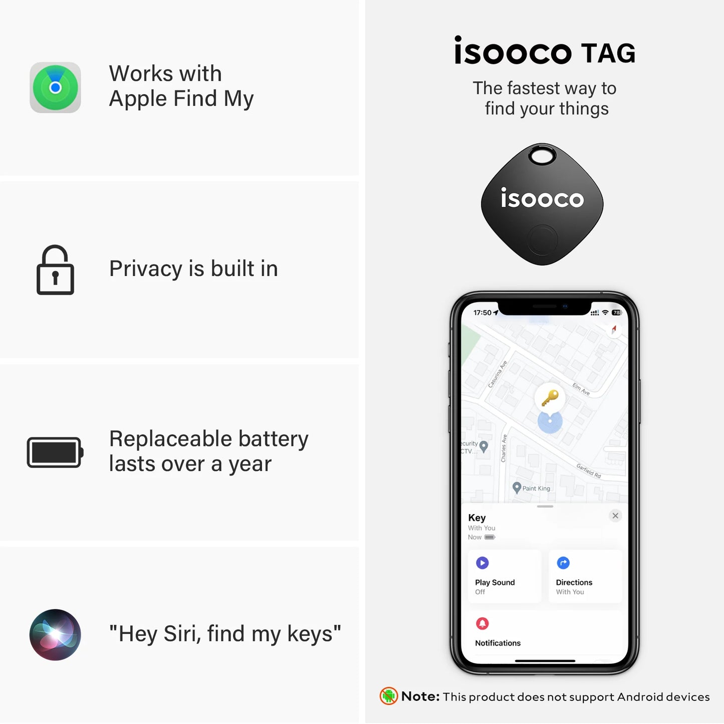 1/2/3/4pcs isooco Mini localizator GPS Portofel anti-pierdere Breloc Smart Tag Bluetooth Tracker Căutare chei de mașină Utilizați Găsește-mi (doar IOS)