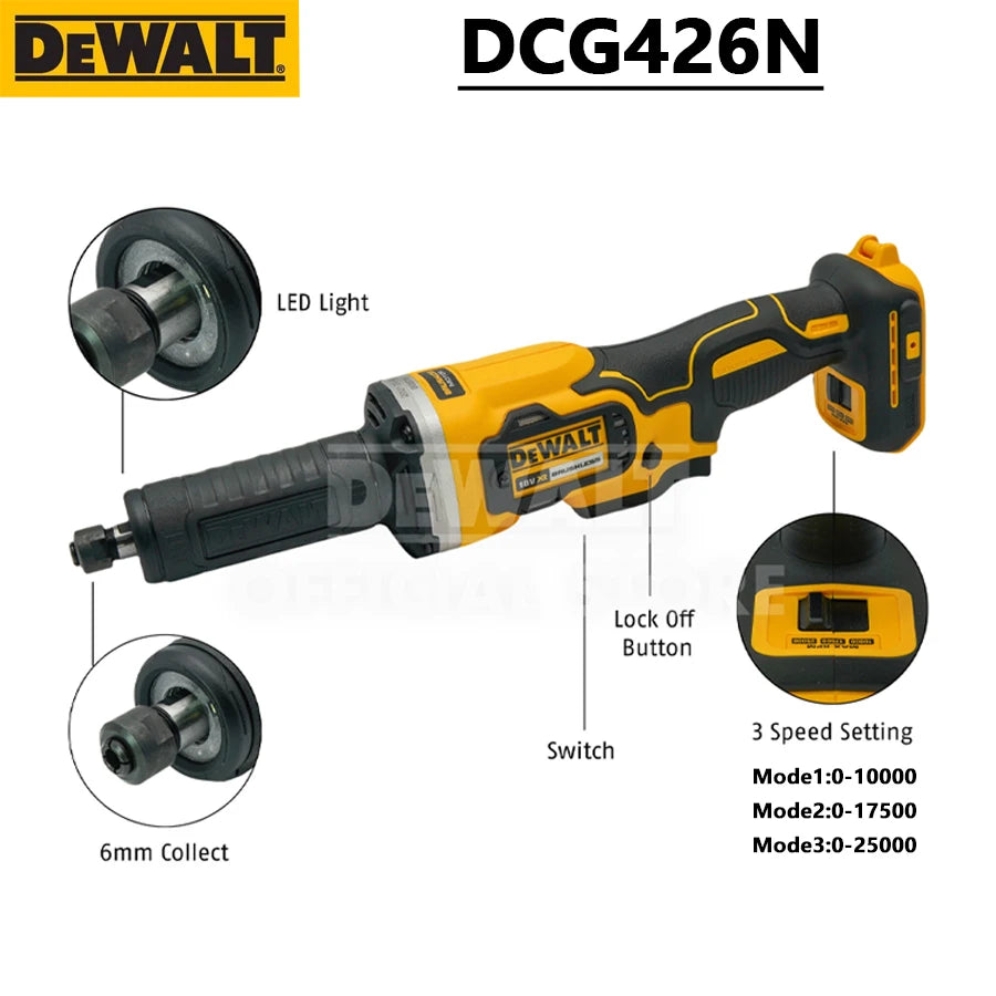 DEWALT DCG426N Masina de slefuit slefuit drept 20V Unelte electrice fara perii Slefuit cu viteze variabile 125mm