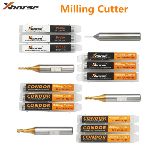 Xhorse CONDOR MINI Plus Automatic Key Cutting Machines End Milling Cutter Carbide Drill Bit XP005 XP007 XC002 1.0/1.5/2.0/2.5mm