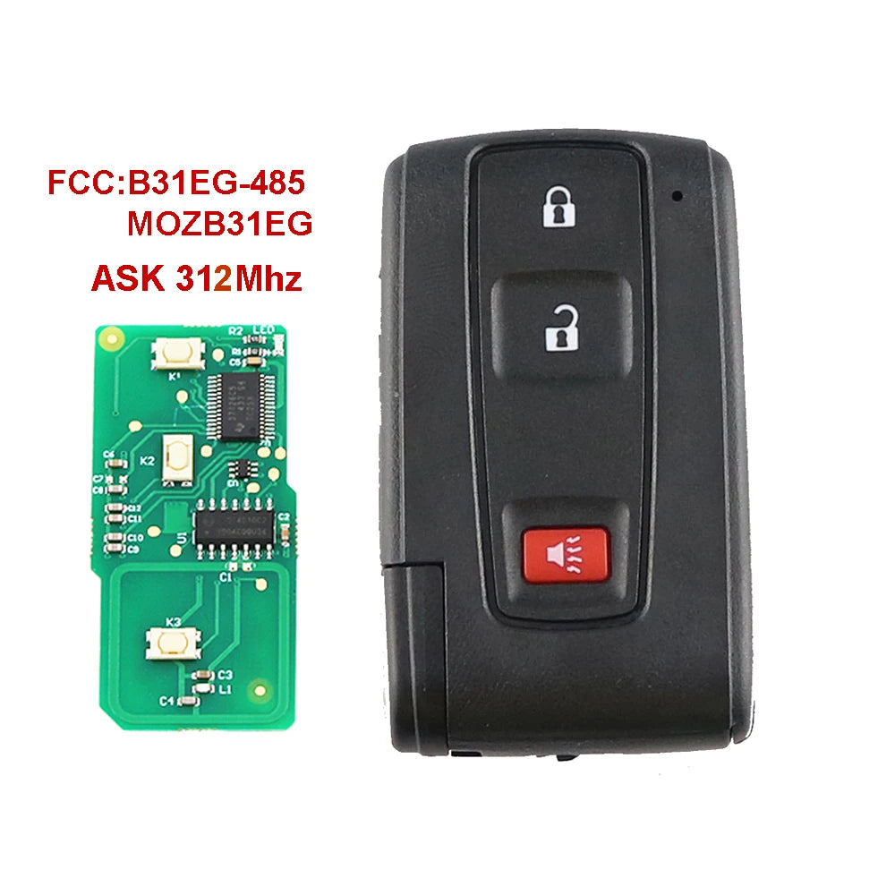 YIQIXIN 2/3Button Remote Car Key For Toyota Prius Hybrid 2004 2005 2006 2007 2008 2009 315/433MHz ASK FCC:B31EG-485 MOZB31EG