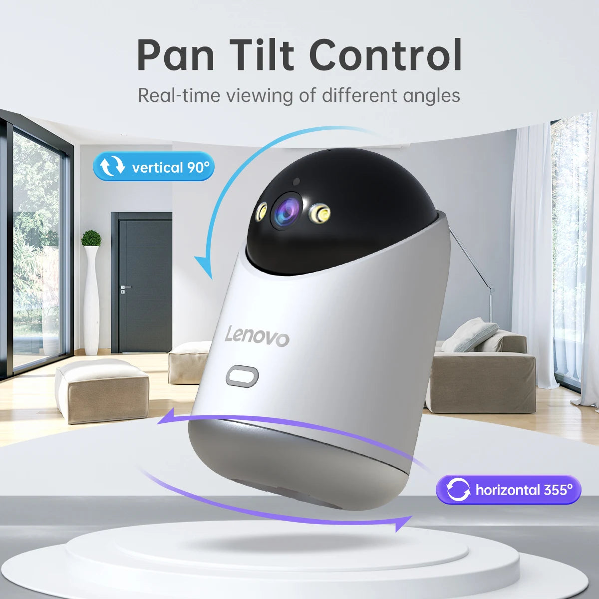 Caméra WiFi Lenovo 5MP Caméra de surveillance IP sans fil d'intérieur pour maison intelligente Suivi automatique Sécurité CCTV Surveillance Baby Monitor