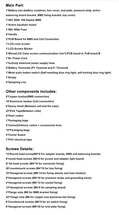 Poland Stock Seplos V4 Kits Lifepo4 Battery With 10A Active Balancer 51.2V 280AH 304AH 314AH Home Solar CAN RS485 Free To EU