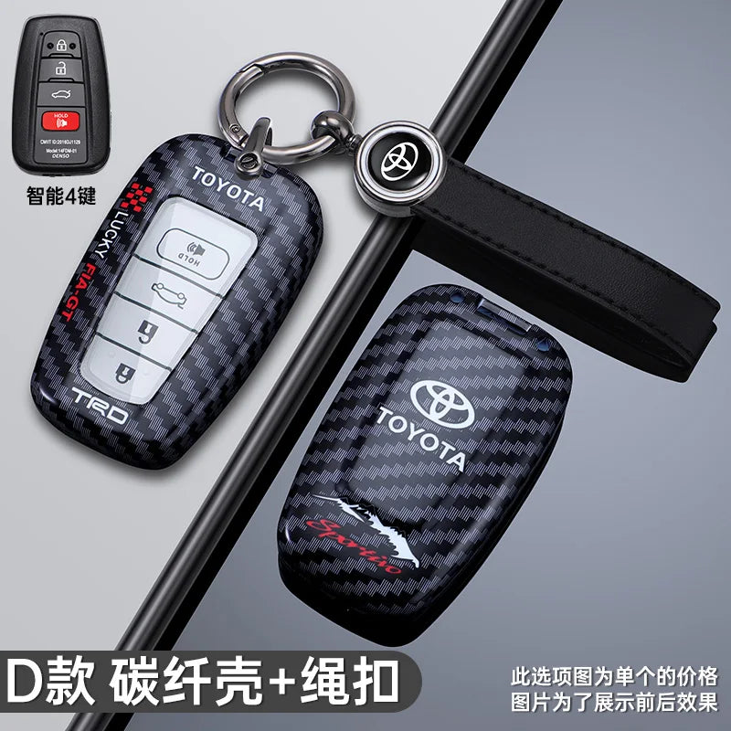 Racing Style Design Car Key Case Key Auto Accessory For Toyota CHR Prado 2017 2018 Prius Camry Corolla RAV4 2017 2018 2019 2020