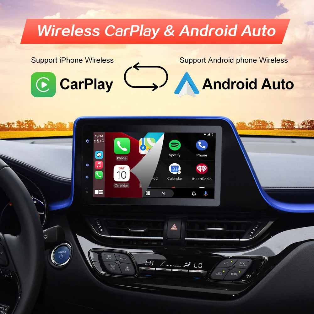 Carplay sans fil Android Auto pour Toyota 2014-2019 Tundra/Highlander/Tacoma/4Runner/Prius/Land Cruiser/Avalon/CH-R/Sienna