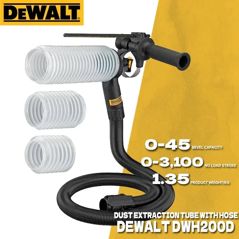 Kit de tuburi de extracție a prafului DEWALT cu furtun pentru ciocane rotative SDS Plus Tuburi transparente OSHA® de 10" pentru colectarea prafului DWH200D