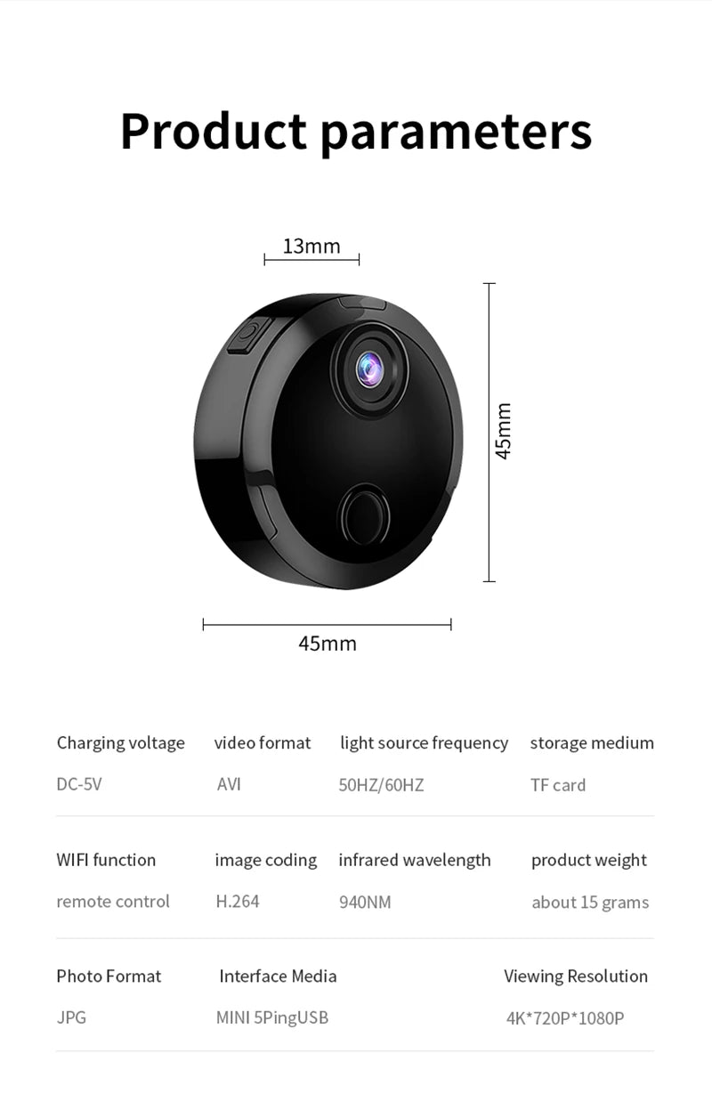 Xiaomi Mini HD 1080P Caméra WiFi Caméra de surveillance vidéo sans fil Vision nocturne Enregistreur vidéo à distance pour maison intelligente Maison extérieure