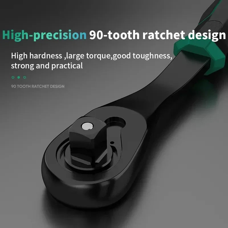 Multi-funtion Socket Wrench 1/4 3/8 1/2 Inch Ratchet Wrench Tool DIY Hand Tool Ratchet Handle Wrench  90-Tooth Drive Ratchet