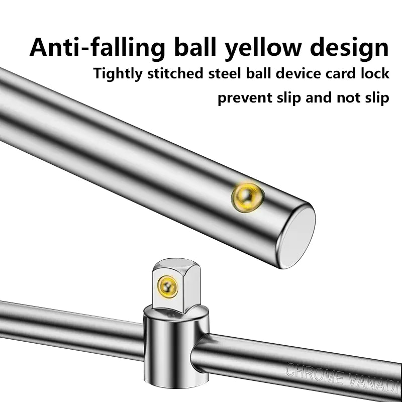 Crv Material 1/4 3/8 1/2 Drive Socket Wrench Extension Sliding T Bar Auto Repair Tools Sleeve Slide Bar Force Applying Rod Pipe
