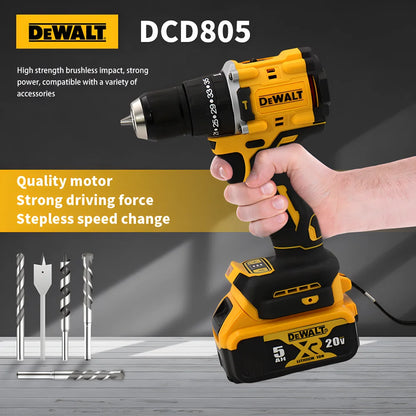 DEWALT DCD805 Unealta electrica fara perii Burghiu electric reincarcabila 20V 10mm Surubelnita fara baterie Cheie cu impact Instrument de gaurit compact