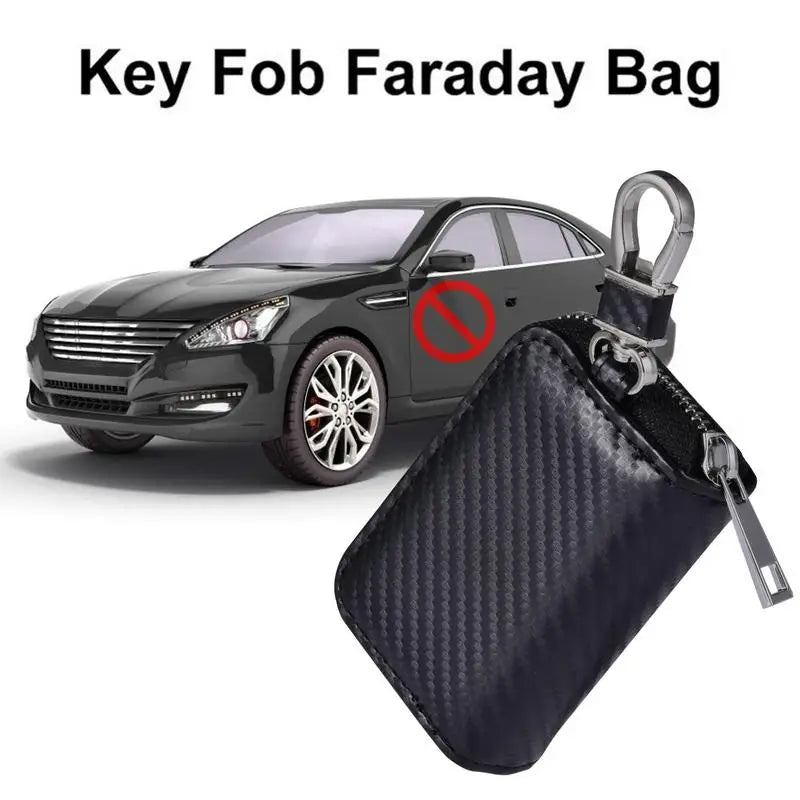 Carcasă de blocare a semnalului pentru chei de mașină Faraday Box Anti-hacking Anti-furt Key Fob RFID Geanta de blocare a semnalului Husă din piele PU Blocant de carcasă