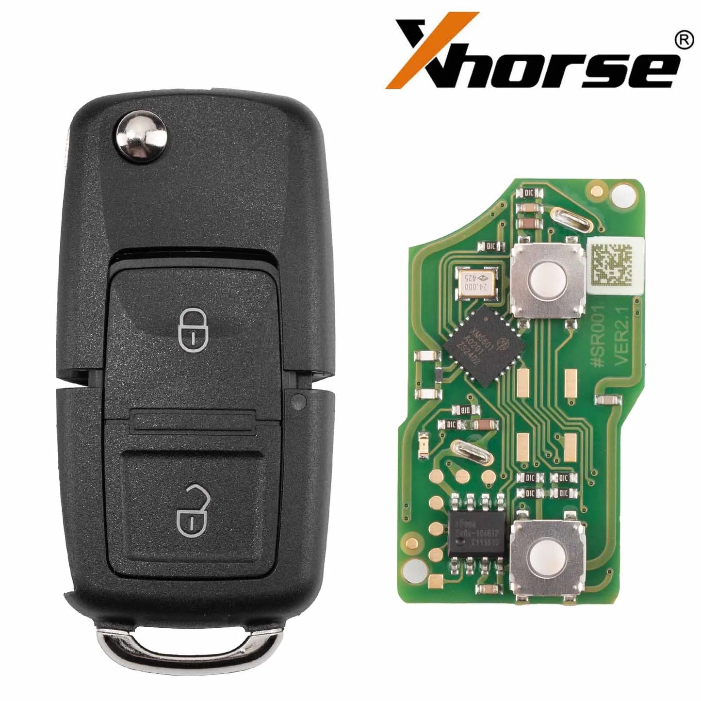 5Piece XHORSE XKB508EN B5 Style 2 Buttons Wire Universal Remote Key for VVDI VVDI2 Porgrammer English Version