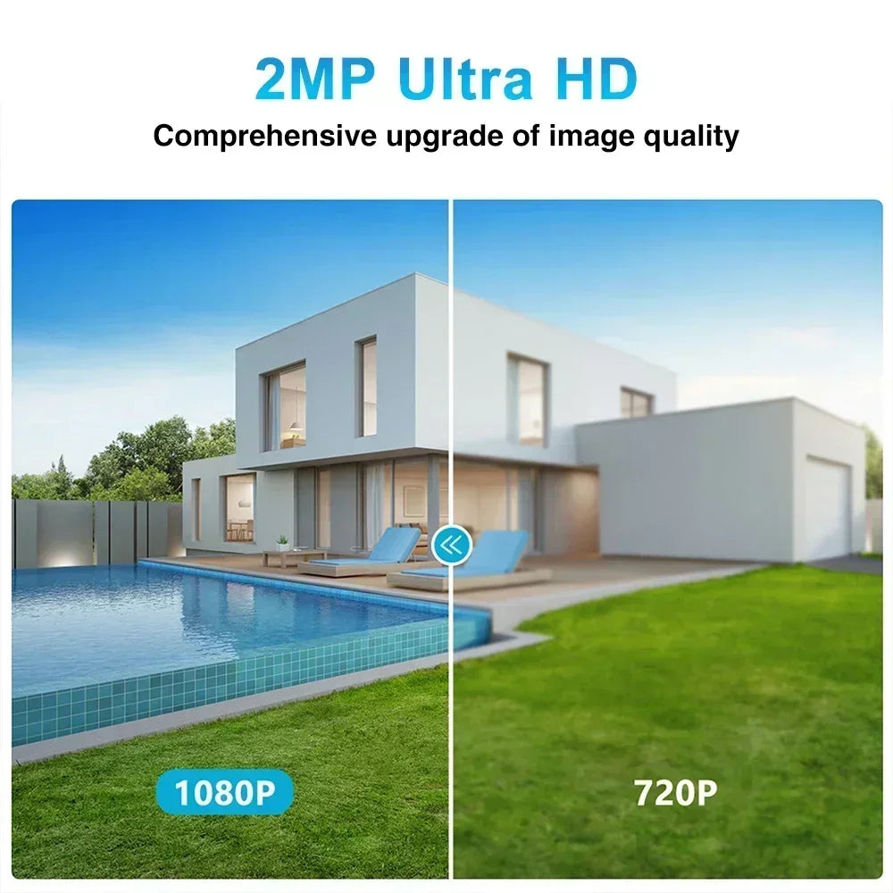 Caméras de surveillance vidéo Wifi 2,4 G 1080P, moniteur de sécurité extérieur IP, zoom 4,0X, alarme de suivi sans fil pour la maison, étanche