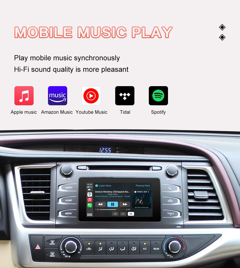 Wireless Carplay Android Auto For TOYOTA Touch2 Entune2.0 Highlander Auris Sienna Prius Yaris Camry Corolla Avensis RAV4