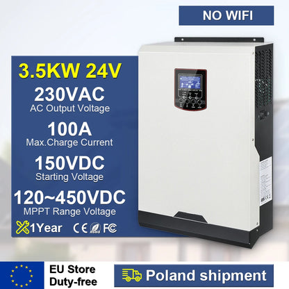 Hybrid Solar Inverter 48v 5.5kw 220v Pure wave 120-450VDC Mppt Solar Charge Controller With Wifi 24v 3.5kw Inverter Solar