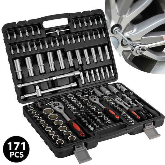 [EU Stock]171pcs /108pc Socket Wrench Set Car Repair Tool Ratchet Spanner Wrench 1/4 3/8 1/2 Ratchet Spanner Screwdriver Bits