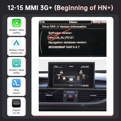 Road Top Wireless CarPlay for Audi A6 A7 2012-2018,with Android Auto Mirror Link AirPlay Bluetooth Rear Camera GPS Navigation