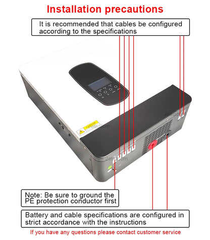 SP Hybrid Solar Inverter 7KW MPPT 48V Pure Sine Wave Inverter 230VAC Max PV 450V Build in 110A MPPT Charger Controller