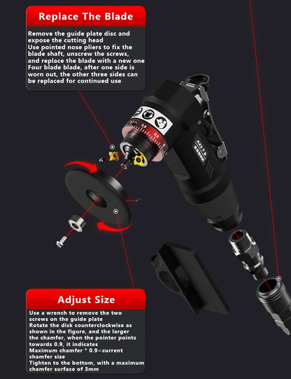 AOCKE Pneumatic Chamfering Gun Chamfering Tool Air Mini Grinder Deburring Beveling Trimming Machine For Metal Repair 30000RPM