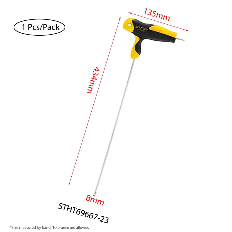 Stanley Extra Long T handle Allen keys Set 8mm 7mm 6mm 5mm 4mm 3mm 2.5mm 2mm Hexagonal Key Ball Tips Professional Screwdriver