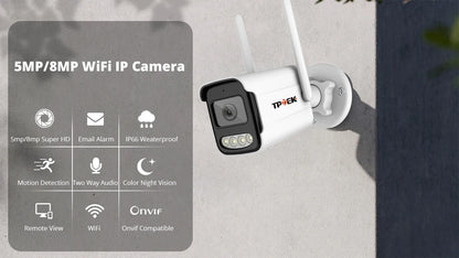 Caméra IP 8MP 4K Wifi sans fil 5MP AI Détection humaine iCSee CCTV Bullet Surveillance extérieure Caméra vidéo de protection de sécurité Cam