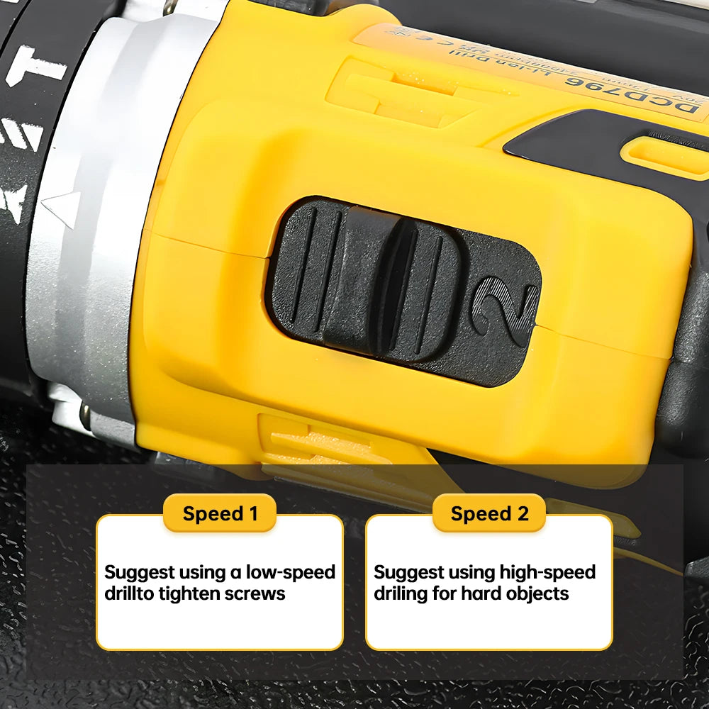 DEWALT DCD796 Burghiu electric 13mm Șurubelniță portabilă fără perii 70 Nm Mașină de găurit cu impact Litiu reîncărcabilă 20V Unealtă electrică