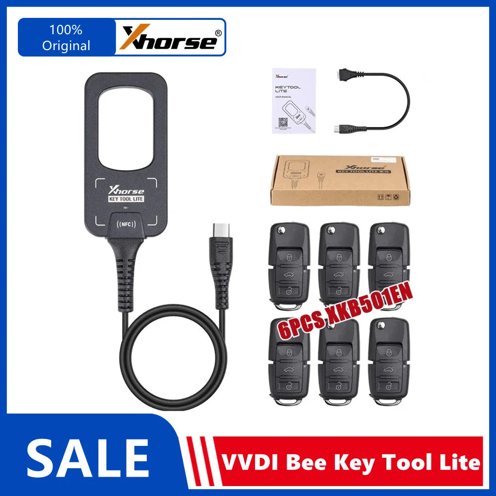 Xhorse VVDI Bee Key Tool Lite Key Generator Remote Programmer with 6PCS XKB501EN Remote Keys On Android Phone English Version